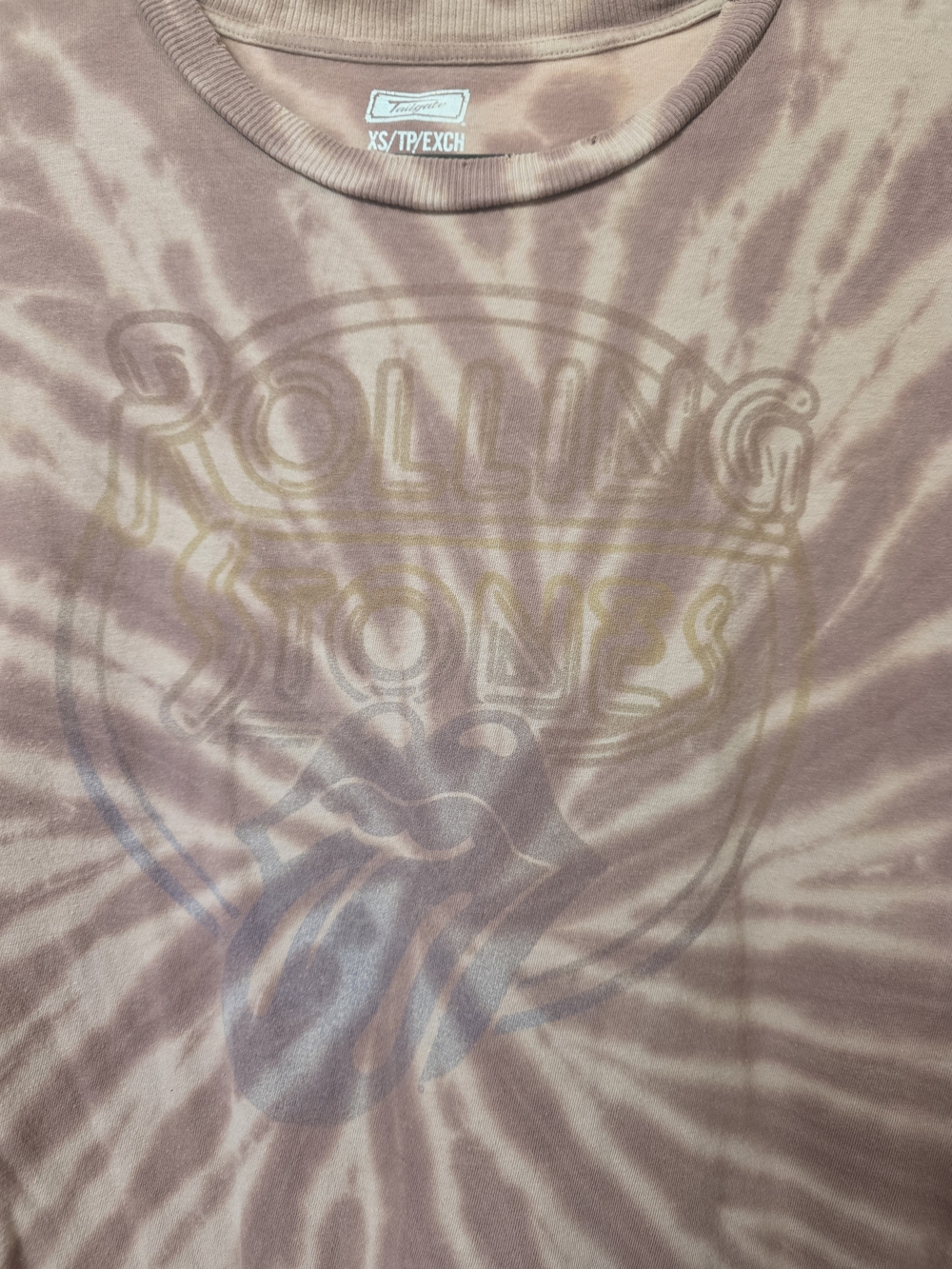 Rolling Stones Mauve Tie-Dye Short Sleeve Band Tee - Picture 2 of 4